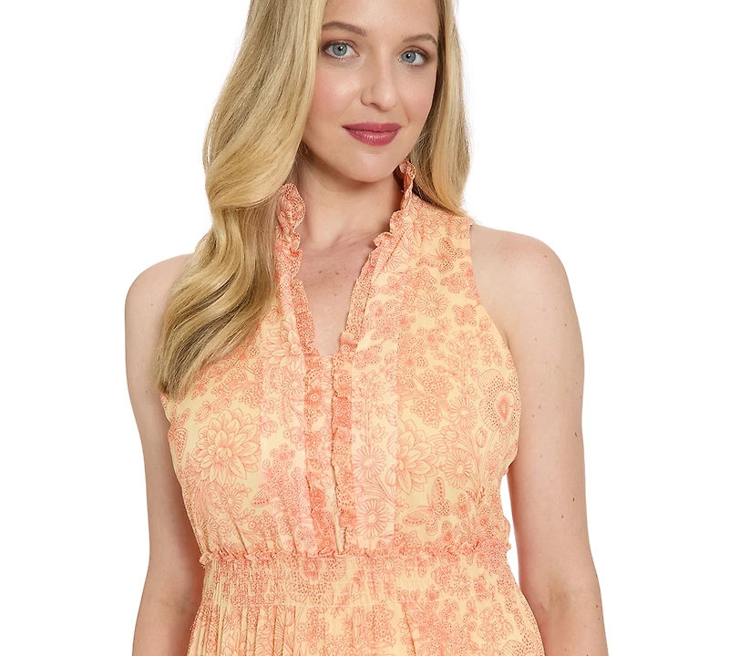 London Times Women's V-Neck Maxi Dress
