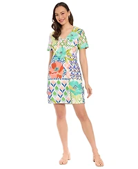 London Times Women's V-Neck Dress