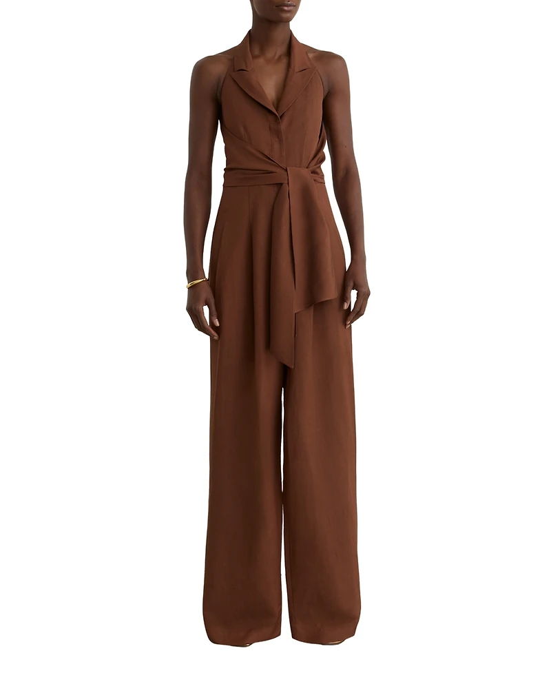 Reiss Women's Taya Tie-Front Wide-Leg Jumpsuit