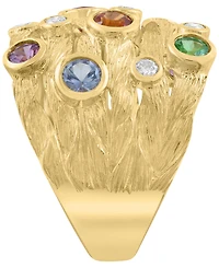 Effy Collection Multi-Sapphire (1-3/8 ct. t.w.) & Diamond (1/5 ct. t.w.) Ring in 14k Yellow Gold