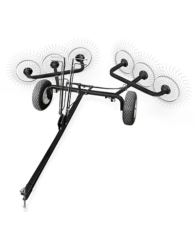 Yard Tuff 60inch Steel Tow Behind Acreage Rake Lawn Sweeper with Pin Style Hitch