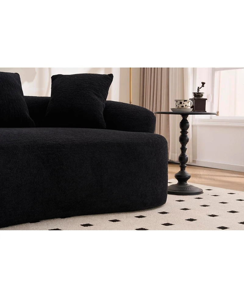Streamdale Furniture Compact Chenille Sofa with 3 Decorative Pillows