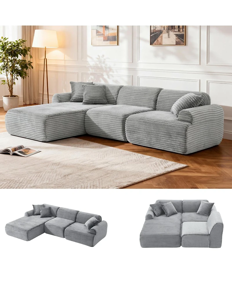 Streamdale Furniture Modular Sectional Sofa Couch, Detachable & Washable, Convertible L-Shape