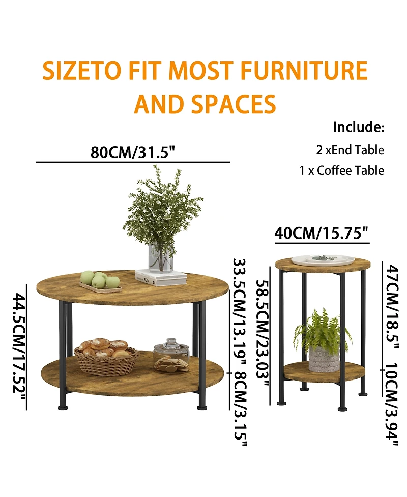 Streamdale Furniture 3-Piece Coffee and End Table Set