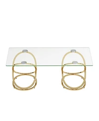Streamdale Furniture Modern Glass Coffee Table with Ring Frames