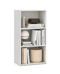 Gymax 3-Tier Cube Bookcase Modern Open Bookshelf with Adjustable Shelves