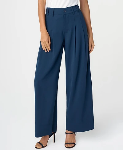 Liverpool Los Angeles Petite High-Rise Pleated Wide-Leg Trousers