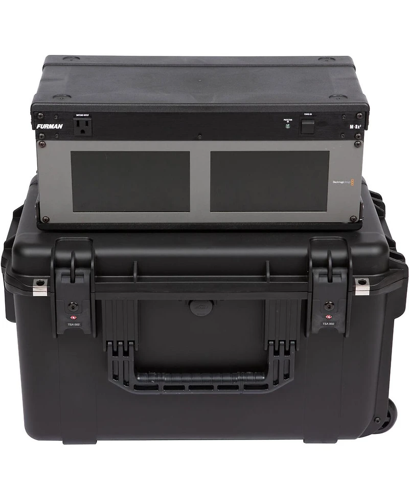 Skb iSeries 4RU Injection Molded Fly Rack Waterproof Wheeled Case, 9" Depth