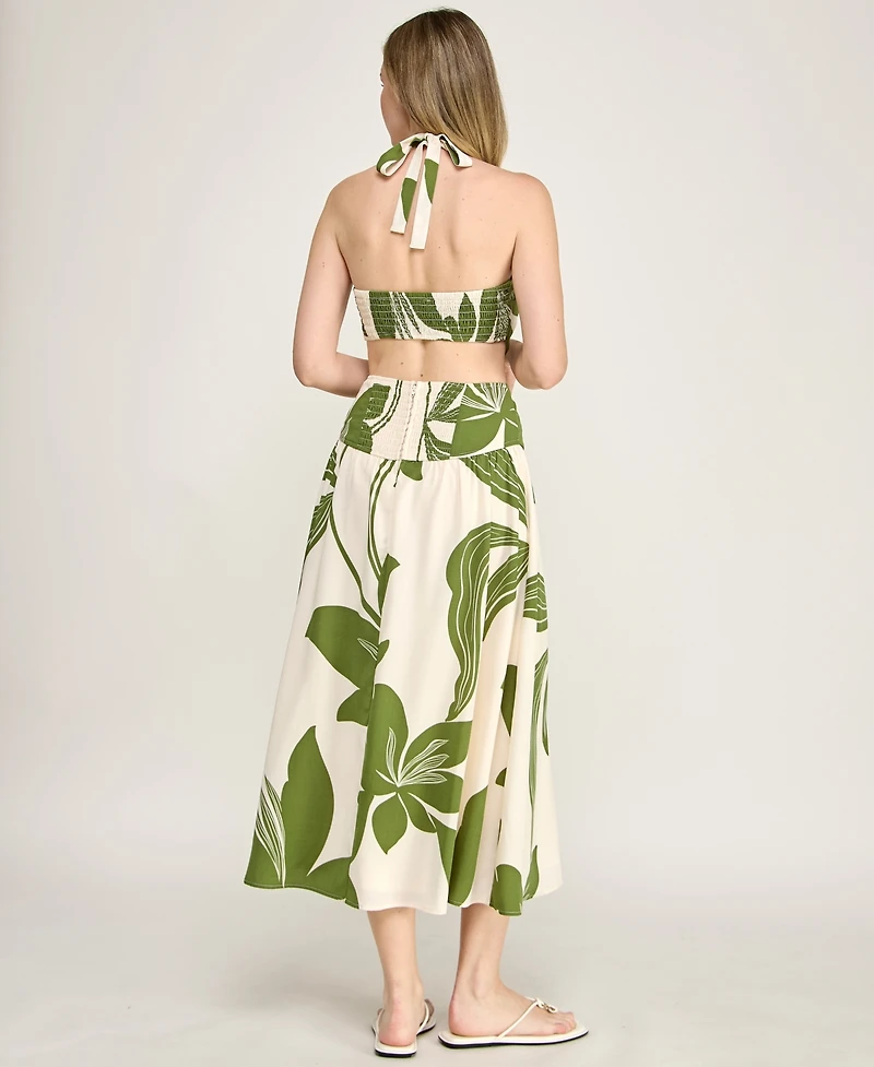 Row A Women's Halter Neck Fit And Flare Midi Dress