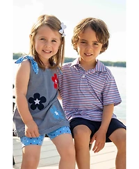 Florence Eiseman Little Boys Stripe Print Performance Knit Polo