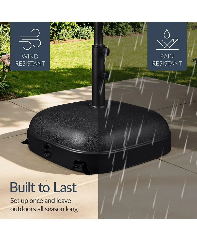 Best Choice Products 123lb Capacity Fillable Mobile Umbrella Base For Patio, Deck, 4 Wheels - Dome Square