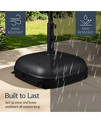Best Choice Products 123lb Capacity Fillable Mobile Umbrella Base For Patio, Deck, 4 Wheels - Dome Square