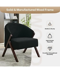 gaomon Accent Chair Mid Century Modern Chair Teddy Living Room Chairs with Wood Frame Comfy Upholstered Reading Side Chair Easy Assembly