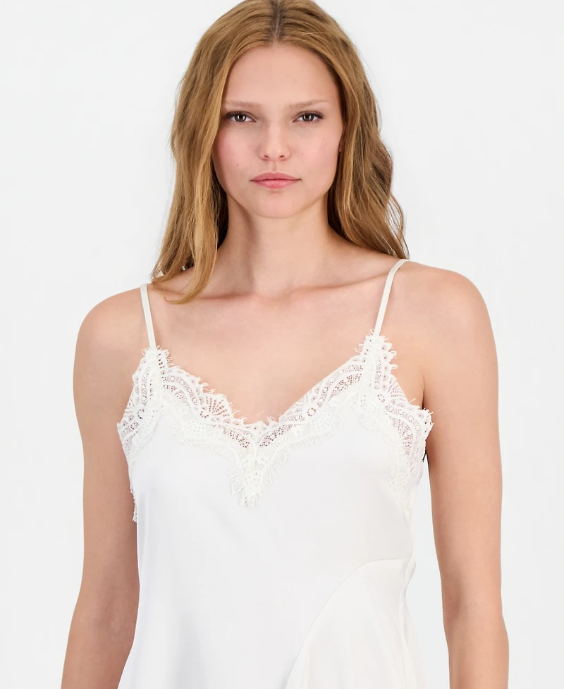 Bar Iii Women's Asymmetrical Satin Slip Dress, Macy's Exclusive