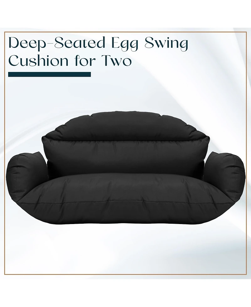 LeisureMod 2-Person Polyester Cushions for Swing Chairs and Hammocks