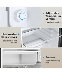 Antarctic Star 3.2 Cubic Feet. Mini Fridge, Quiet Compact Cooler with Freezer