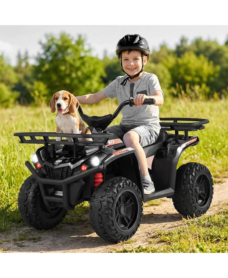 Gymax Electric Atv for Kids 24V Ride on Toy w/Dual Motors and Basket Dirt Quad Vehicle