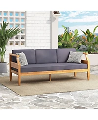 Mondawe 3-Seater Sofa - Wood Frame Outdoor Patio Furniture with Cushions