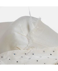 Pre-Owned Balmain Women's Satin Bow Detail Raw Edge Blouse