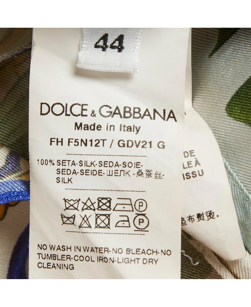 Pre-Owned Dolce & Gabbana Women's Pre-Owned Dolce and Gabbana Animal Print Silk Oversized Shirt
