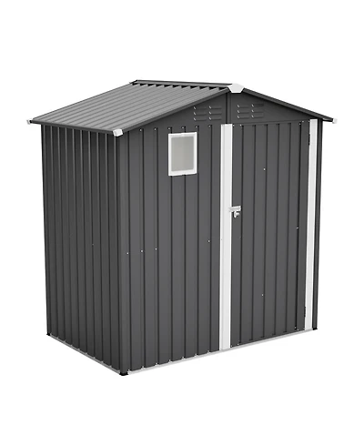 Mondawe 6FT x 4FT Metal Outdoor Storage Shed, Steel Utility Tool Shed Storage House