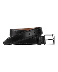 Johnston & Murphy Men's Metal Buckle Leather Belt