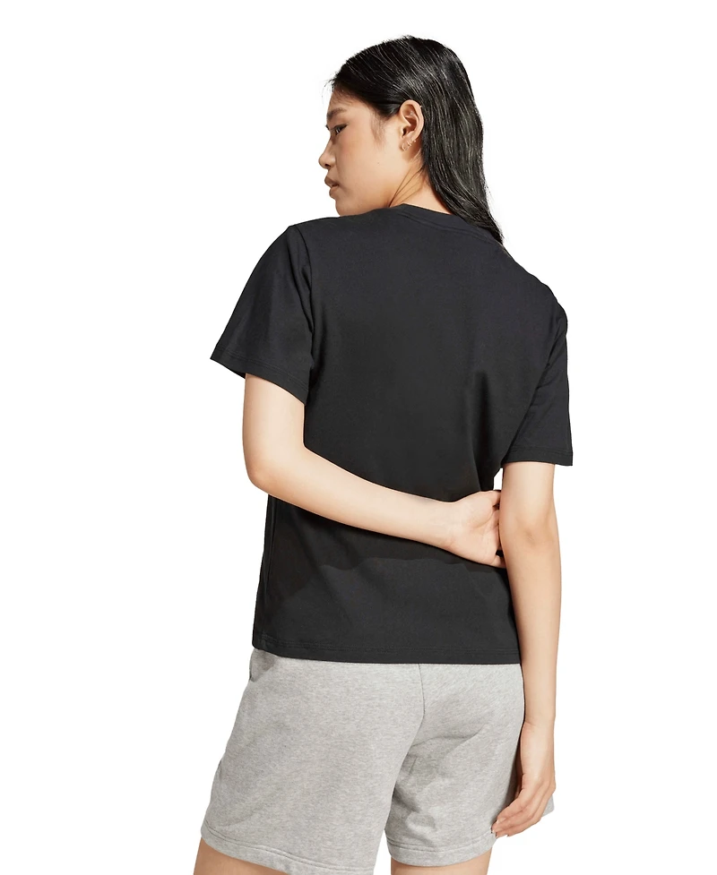 adidas Women's Short-Sleeve Cotton Crewneck Logo T-Shirt