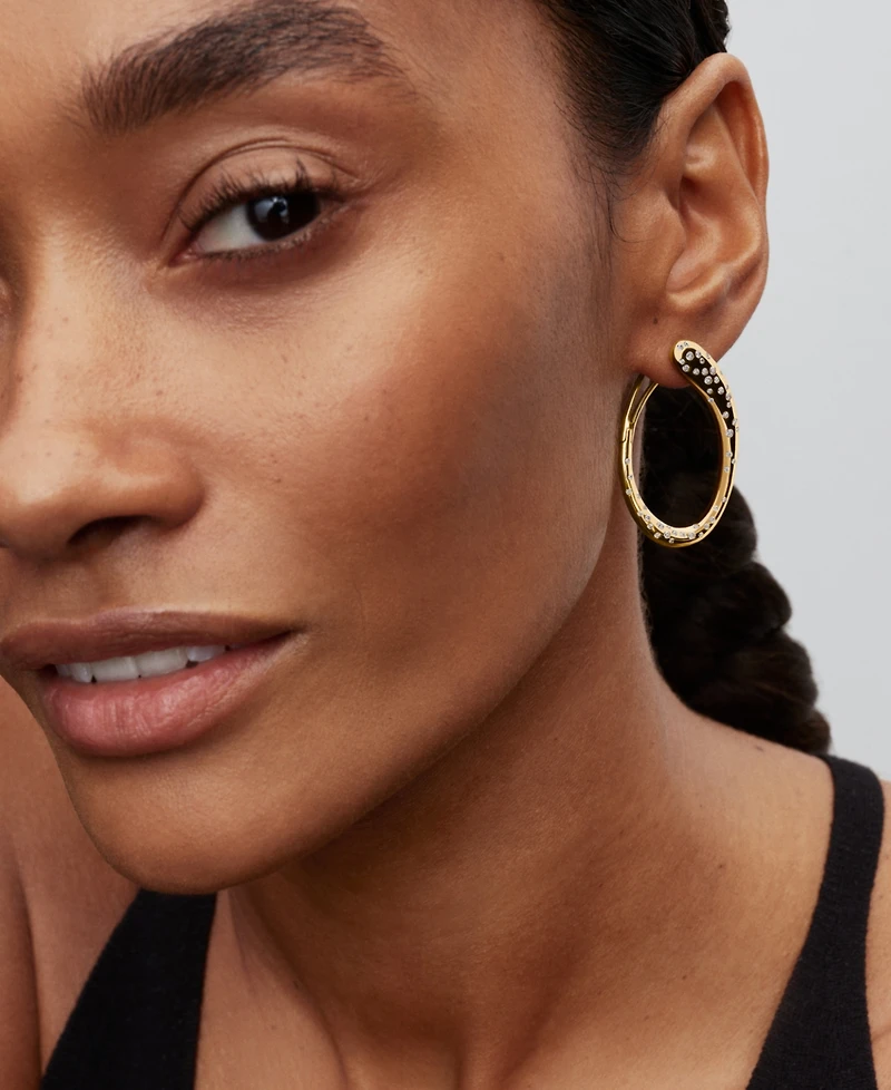 Pandora Stone-Set Hinged Hoop Earrings