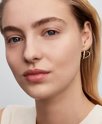 Pandora Stone-Set Heart Hoop Earrings