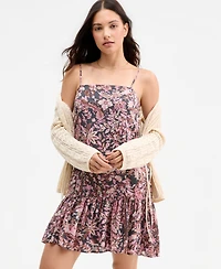 Lucky Brand Women's Printed Drop-Waist Mini Day Dress