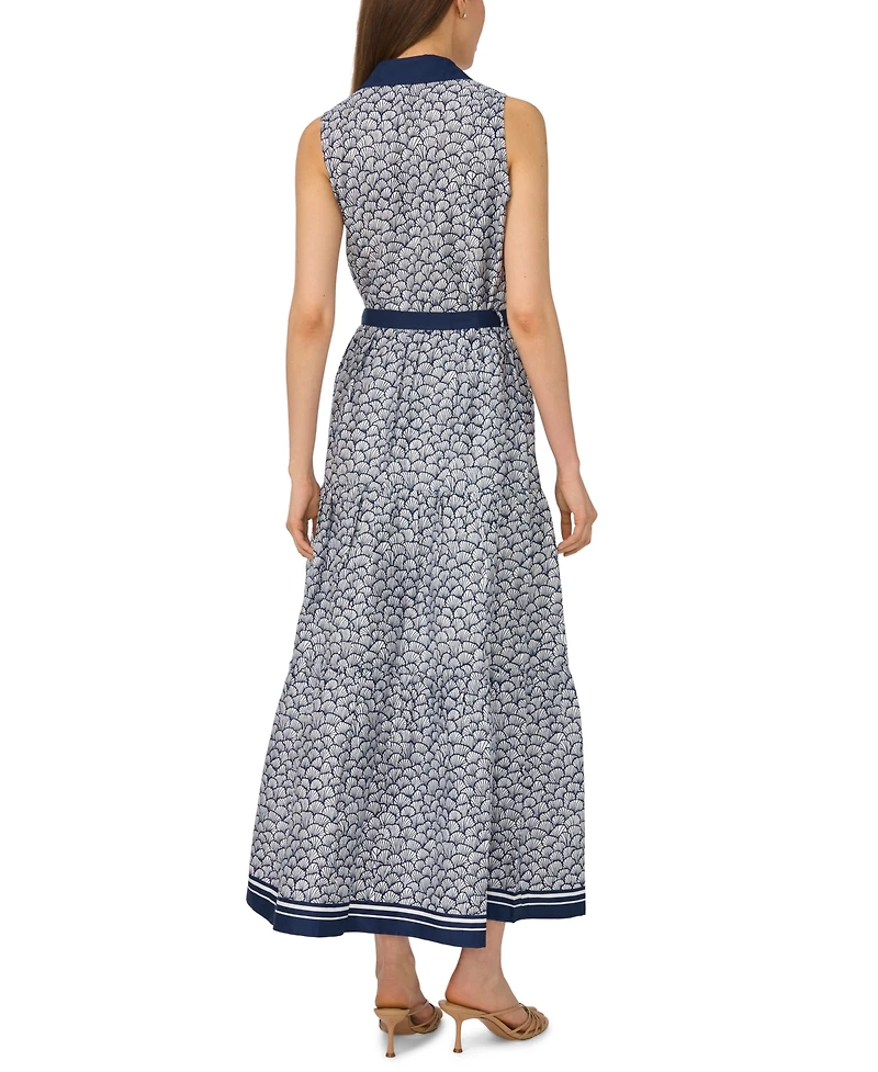 CeCe Women's Cotton-Blend Sleeveless Shirt Dress