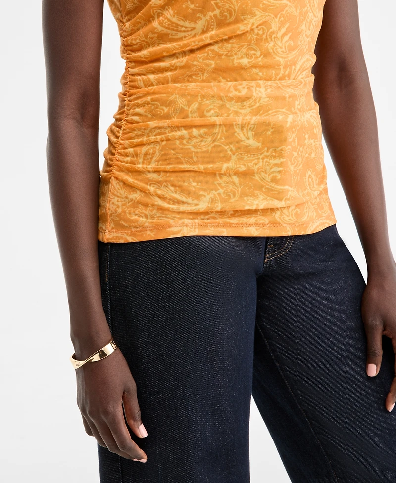 I.n.c. International Concepts Women's Printed Mesh Sleeveless Top, Macy's Exclusive