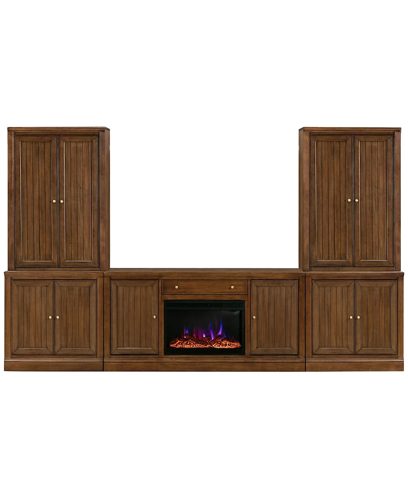 Amren 65" Wood 2 Door Console with Fireplace