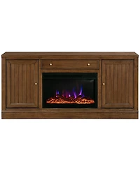 65" 2 Door Console With Drawer And Fireplace