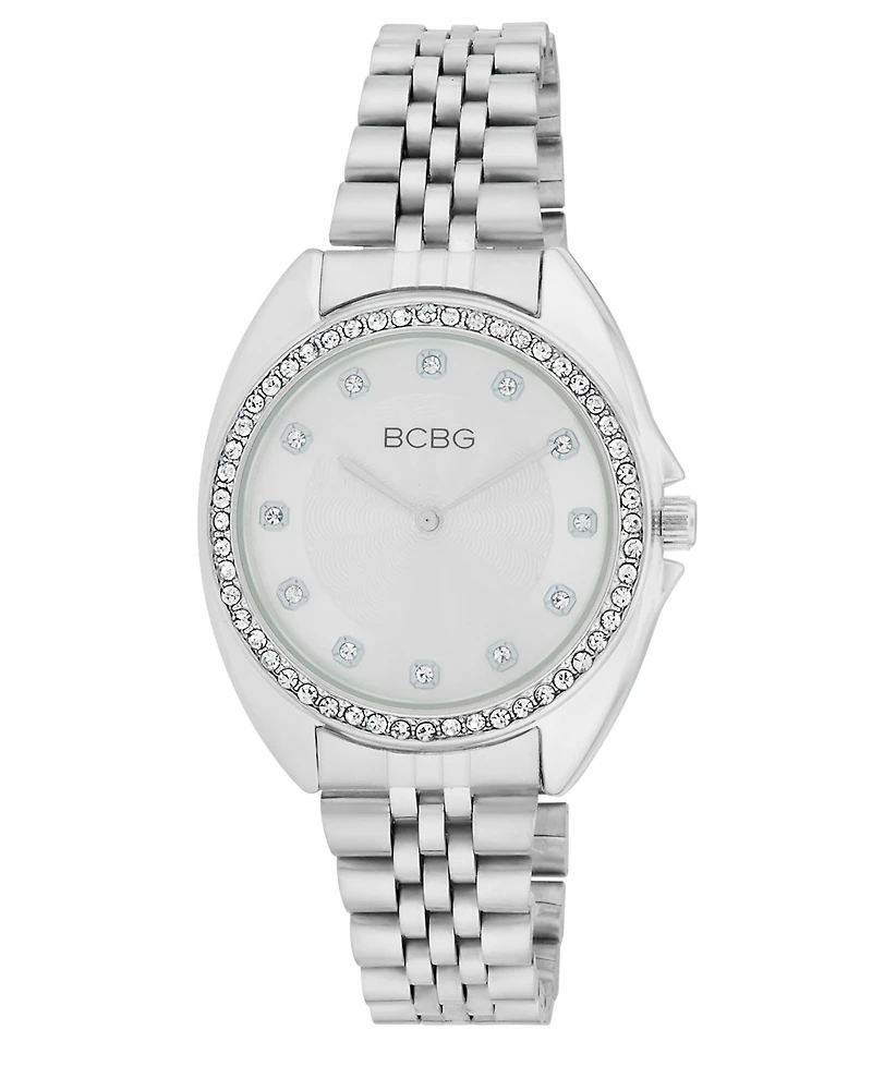 Bcbg Women's Quartz Round Silver Stainless Steel Watch 34mm