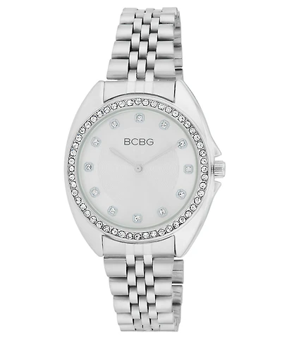 Bcbg Women's Quartz Round Silver Stainless Steel Watch 34mm