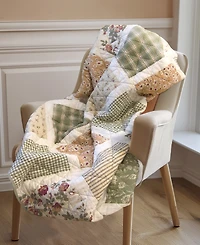 Donna Sharp Peach Rose Cotton Reversible Throw, 50" x 60"