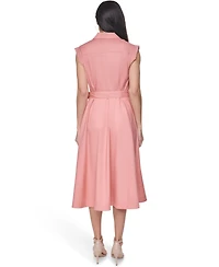 Calvin Klein Women's Collared Midi Shirt Dress