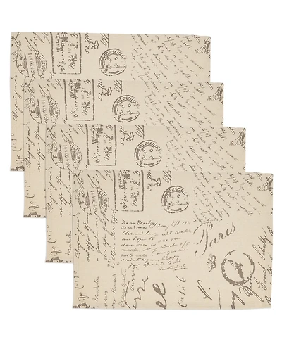 Saro Lifestyle Script Print Design Placemats, Set of 4