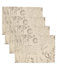 Saro Lifestyle Script Print Design Placemats, Set of 4