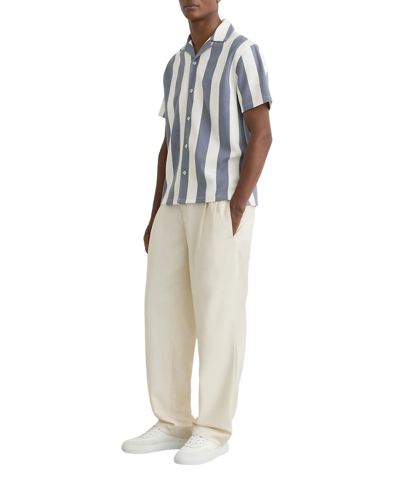 Reiss Men's Dexter Block Stripe Cuban Shirt