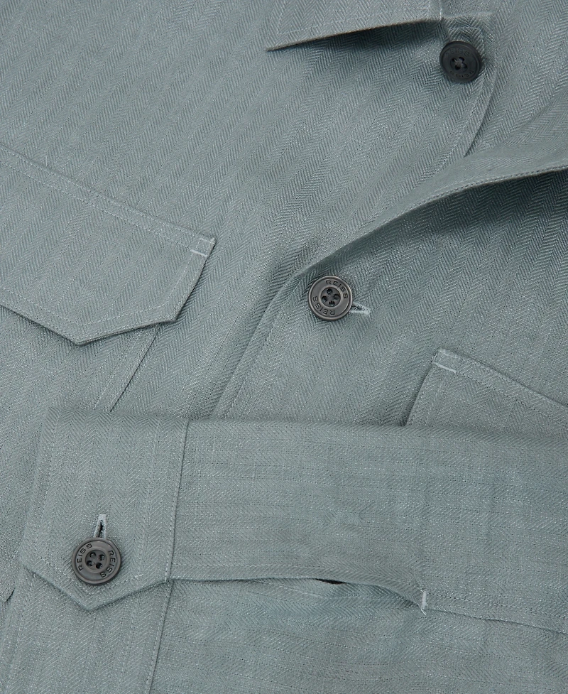 Reiss Men's Polasio Herringbone Stripe Overshirt