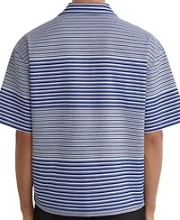 Reiss Men's Solstice Stripe Placement Cuban Shirt