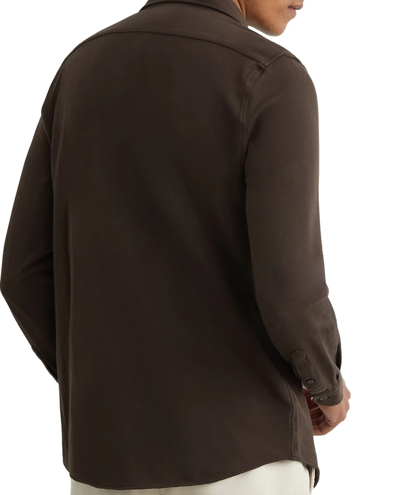 Reiss Men's Dasilva Garment Dyed Pique Shirt