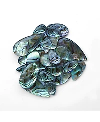 American West Jewelry Sterling Silver Abalone Shell Leaf Design Button Earrings