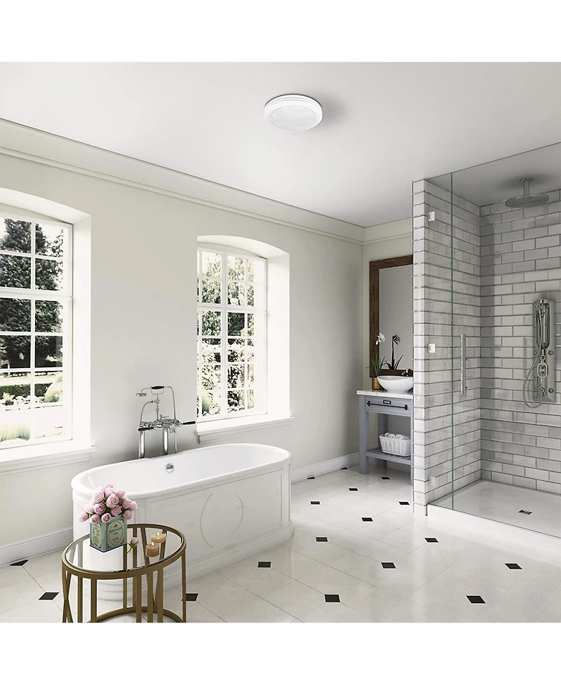 Good Housekeeping Yorkshire Bathroom Ventilation Fan with Light, Satin White