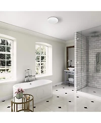 Good Housekeeping Yorkshire Bathroom Ventilation Fan with Light, Satin White