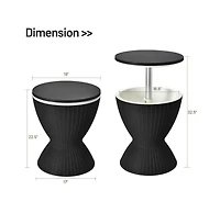 Boyel Living 3 1 8 Gallon Patio Rattan Cooler Bar Table with Adjust Ice
