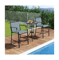 Boyel Living Outdoor Counter Stools Set of 2 Heavy-Duty Barstools with Footrest and Armrests