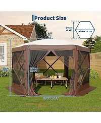 gaomon 13FT Collapsible Gazebo Tent with 6 Removable Wind Panels for Outdoor Events, Camping, Patio, Backyard
